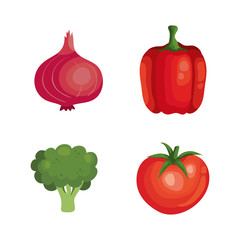 set of healthy and fresh vegetables vector illustration design