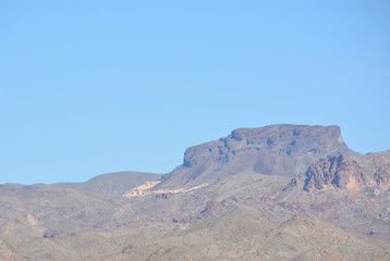 Fototapeta premium Outline of the Sleeping Princess on the Mountain in Mohave County, Arizona USA