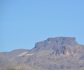 Fototapeta na wymiar Outline of the Sleeping Princess on the Mountain in Mohave County, Arizona USA