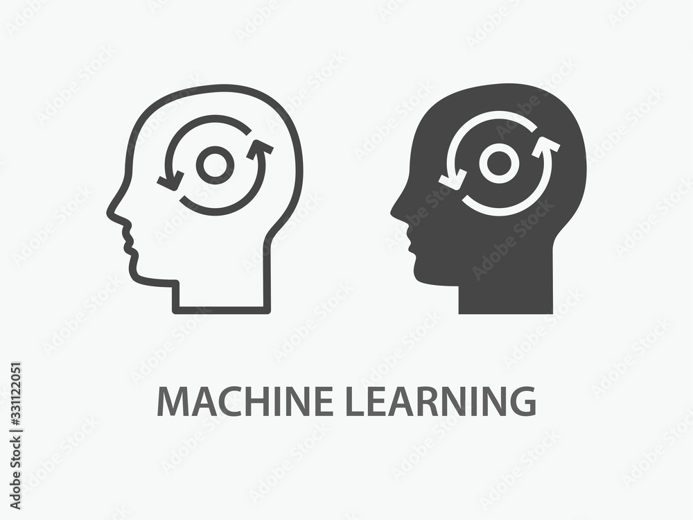 Poster machine learning icon. vector illustration for graphic and web design.