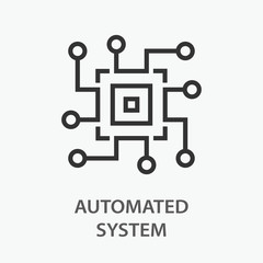 Automated system line icon on white background.