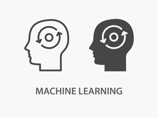 Machine learning icon. Vector illustration for graphic and web design.