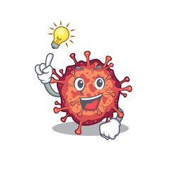 Have an idea gesture of contagious corona virus mascot character design