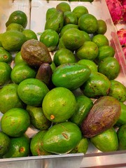 Avocado in a basket on display at Supermarket