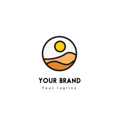logo line art modern design template landscape summer scenery 