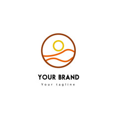 logo line art design template summer scenery