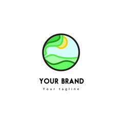 logo design template landscape summer spring 