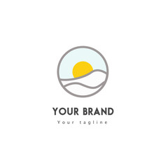 design line art logo template winter