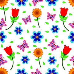 Flowers seamless pattern