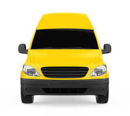 Yellow Delivery Van Isolated