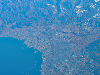 【Aerial View】City (Aomori, Japan) from airplane
