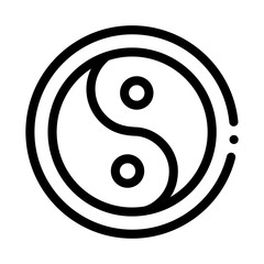 Yin Yang Icon Vector. Outline Yin Yang Sign. Isolated Contour Symbol Illustration