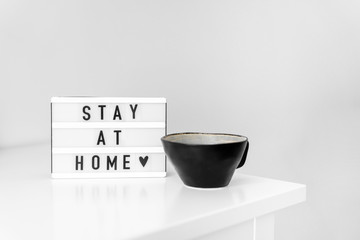 Stay at home sign. Covid-19 quarantine. Introvert concept. 
