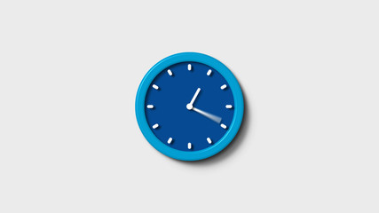 Amazing white background blue color clock icon,Wall clock icon,clock icon,watch icon