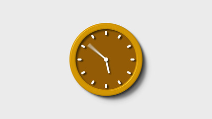 White background wall clock icon,wall clock icon,wall clock image,brown clock