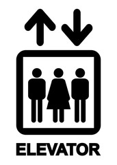 People Elevator Sign