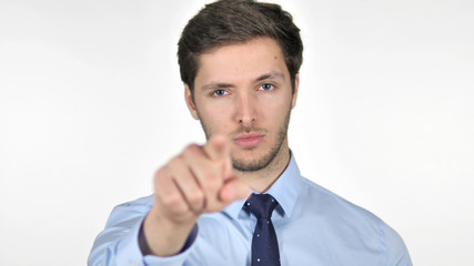 Portrait of Young Businessman Pointing at Camera