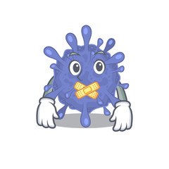 Obraz premium Biohazard viruscorona mascot cartoon character design with silent gesture