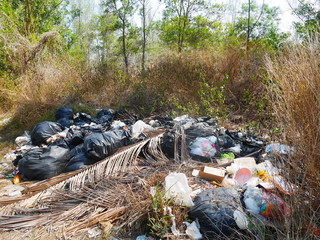 garbage in the landfill