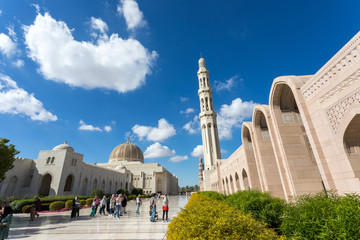Muscat, Oman. Dec 2019: details of the Sultan Qaboos Grand Mosque. Sultanate of Oman.