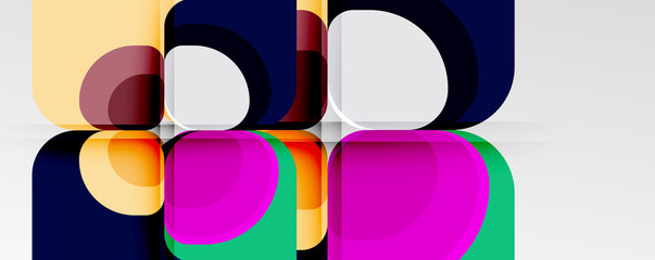 Abstract background - geometric cut paper design flower or square shape composition. Vector Illustration For Wallpaper, Banner, Background, Card, Book Illustration, landing page