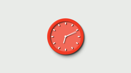 White background red wall clock icon,Clock icon,Counting down clockicon