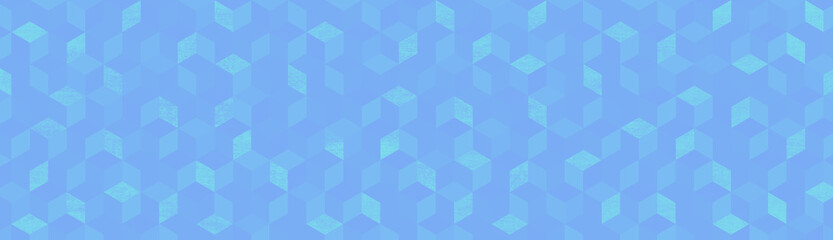 Background　CUBE 　水色の幾何学模様の背景イラスト	