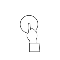 Hand with pointing finger icon isolated on white background