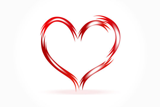 Valentines love heart symbol logo vector image