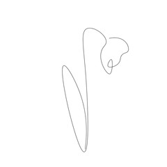 Flower silhouette on white background, vector illustration	