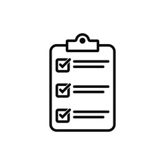 Checklist icon isolated on background. Clipboard line icon. Checklist sign symbol for web site and app design.