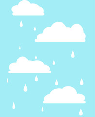 vector illustration of clouds and tears 