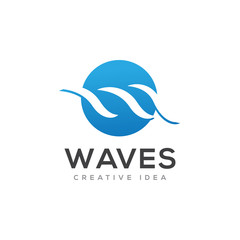 Waves Logo Icon Design Vector