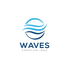 Waves Logo Icon Design Vector