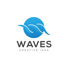 Waves Logo Icon Design Vector