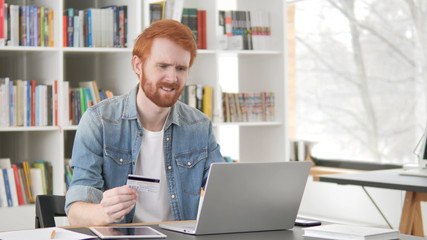 Online Shopping Failure for Young Casual Redhead Man