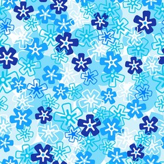 Seamless pattern  with small flowers in blue colors