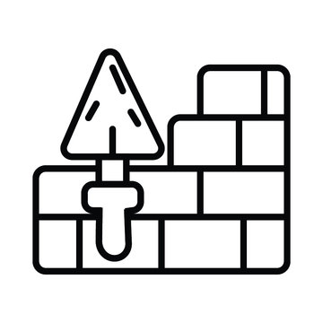 Brickwork vector icon building with bricks