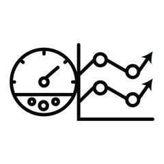 Diagrams and Graphs line icons Vector Icon