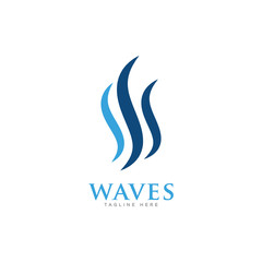 Waves Logo Icon Design Vector