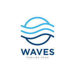 Waves Logo Icon Design Vector