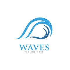 Waves Logo Icon Design Vector