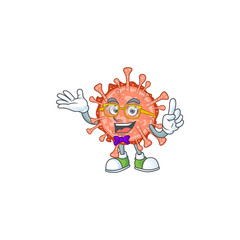 Super Funny bulbul coronavirus in nerd mascot design style