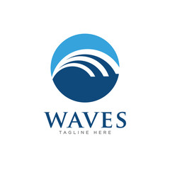 Waves Logo Icon Design Vector