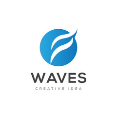 Waves Logo Icon Design Vector