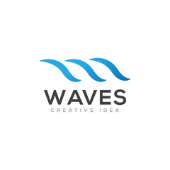 Waves Logo Icon Design Vector