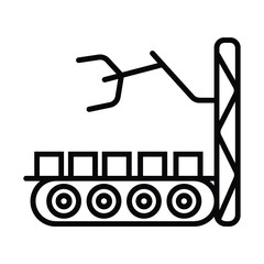 Industrial mechanical robot arm vector icon
