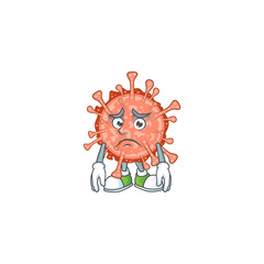 Bulbul coronavirus mascot design style with worried face