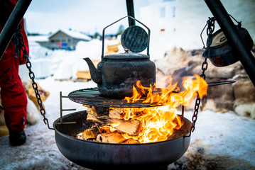 coffee making with atmopshere in alta, norway