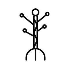Paper cut Coat stand icon vector